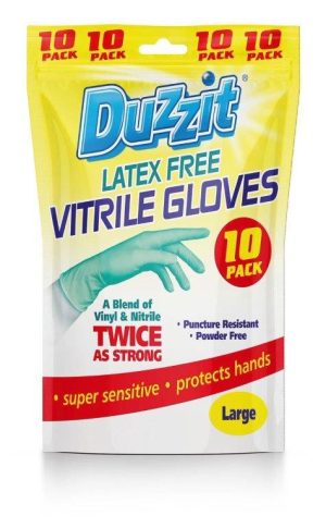 DUZZIT VITRILE GLOVES LARGE PACK OF 10