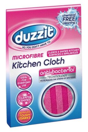 DUZZIT MICROFIBRE RIBBED KITCHEN CLOTH PINK