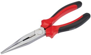 DRAPER REDLINE 68300 200MM HEAVY DUTY LONG NOSE PLIERS WITH SOFT GRIP HANDLES