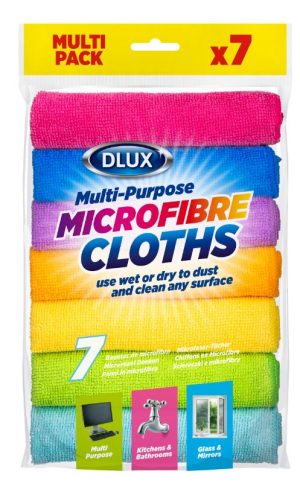 DLUX MULTI-PURPOSE MIRCOFIBRE CLOTHS PACK OF 7