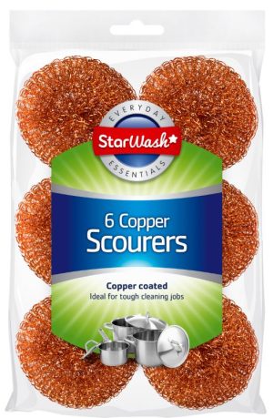 STARWASH COPPER STEEL SCOURERS PACK OF 6