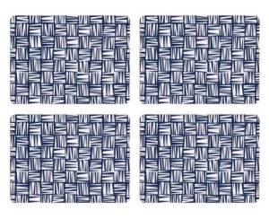 SABICHI 4 BROOKLYN NAVY PLACEMATS AND 4 COASTERS SET