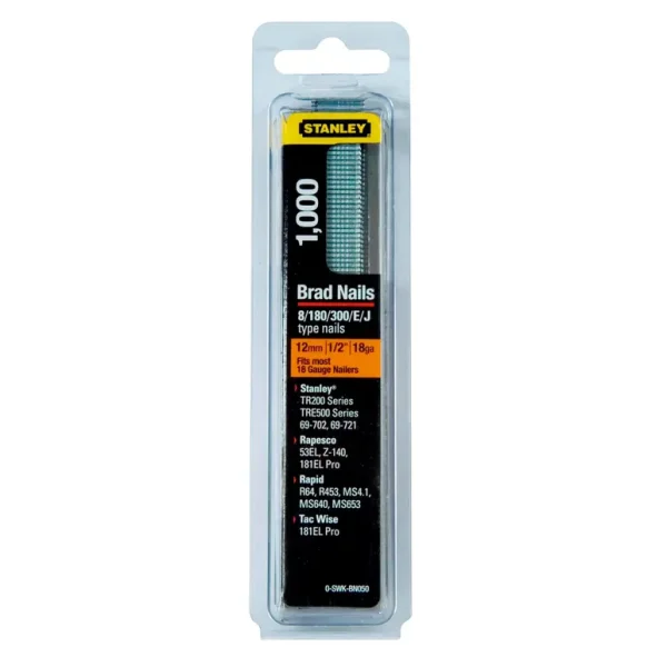 STANLEY BRAD NAILS 12MM PACK OF 1000