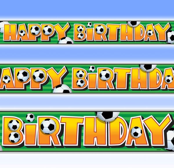 UNIQUE PARTY 3D FOOTBALL BIRTHDAY FOIL BANNER 12FT