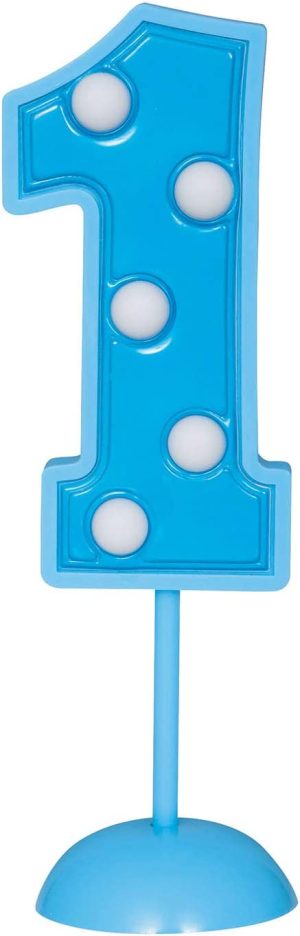 UNIQUE PARTY FLASHING POLKA DOTS CAKE TOPPER NO. 1 - BLUE
