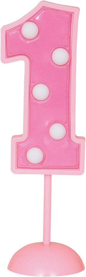 UNIQUE PARTY FLASHING POLKA DOTS CAKE TOPPER NO. 1 - PINK