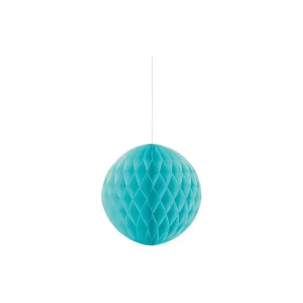 UNIQUE PARTY TISSUE PAPER HONEYCOMB BALL 20CM / 8 INCH - TEAL