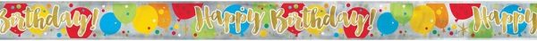 UNIQUE PARTY HAPPY BIRTHDAY PARTY BANNER 12FT - GLITZY GOLD