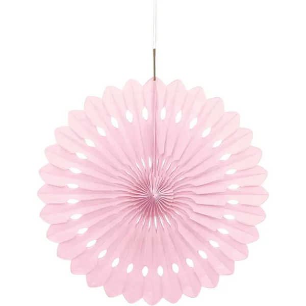 UNIQUE PARTY TISSUE PAPER FAN DECORATION 40CM - BABY PINK