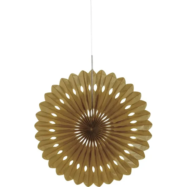 UNIQUE PARTY TISSUE PAPER FAN DECORATION 40CM - GOLD