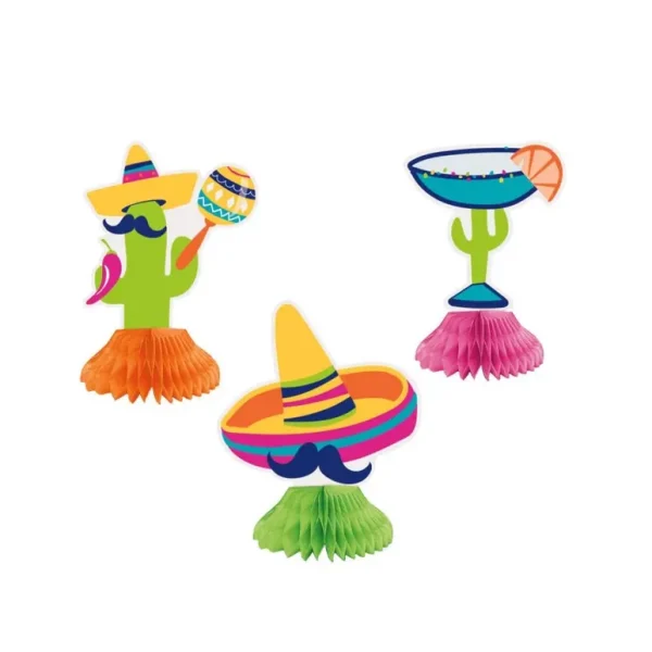 UNIQUE PARTY BOHO FIESTA HONEYCOMB PARTY TABLE DECORATION PACK OF 3