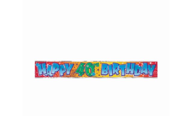 UNIQUE PARTY HAPPY 40TH BIRTHDAY FOIL PARTY BANNER 12FT