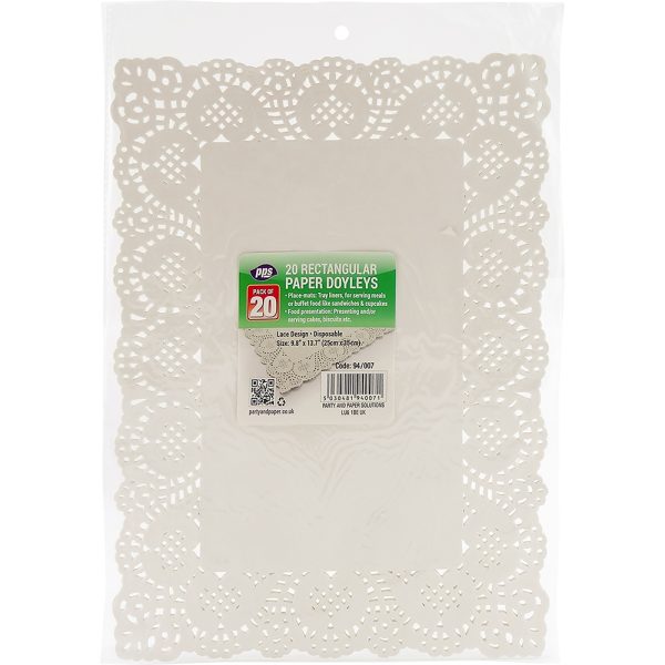 PPS RECTANGLE PAPERS DOYLEYS / DOILIES 35CM X 25CM PACK OF 20