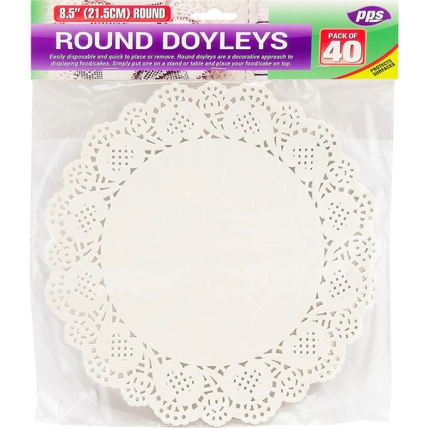 PPS ROUND PAPERS DOYLEYS / DOILIES 21CM PACK OF 40