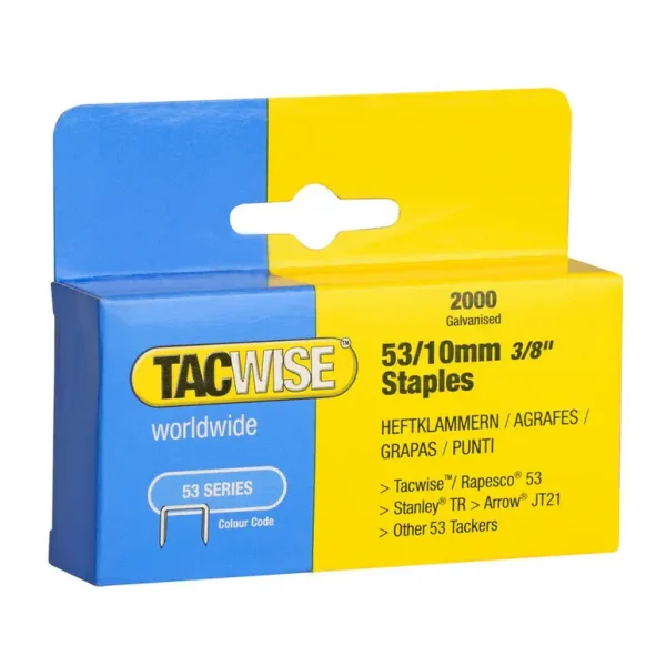 TACWISE 53/10MM STAPLES B/2000