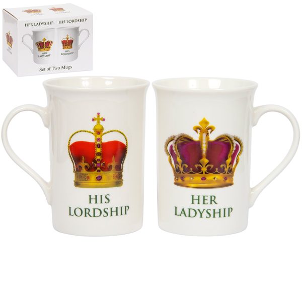 THE LEONARDO COLLECTION HER LADYSHIP FINE CHINA MUG SET OF 2