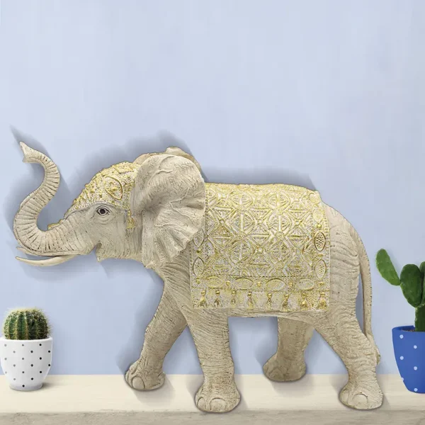 LEONARDO CREAM SERENE ART LARGE ELEPHANT ORNAMENT