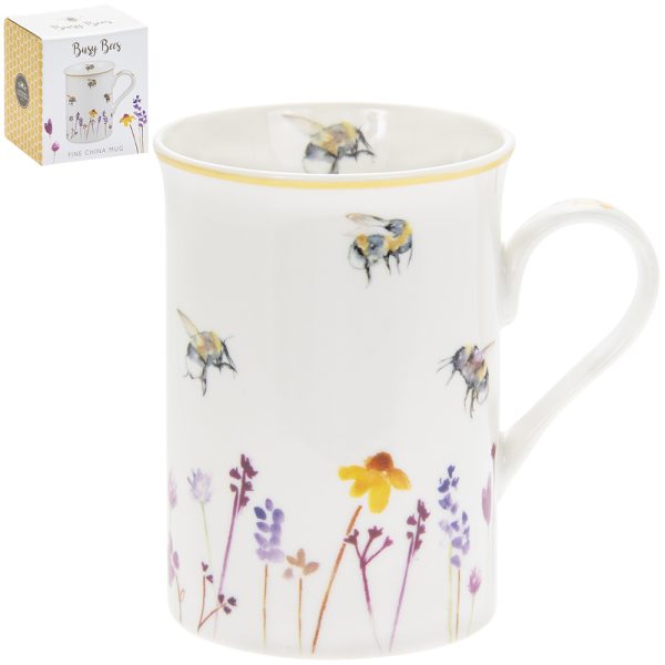 BUSY BEES FINE CHINA WHITE COFFEE MUG