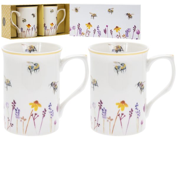 BUSY BEES MUGS SET OF 2