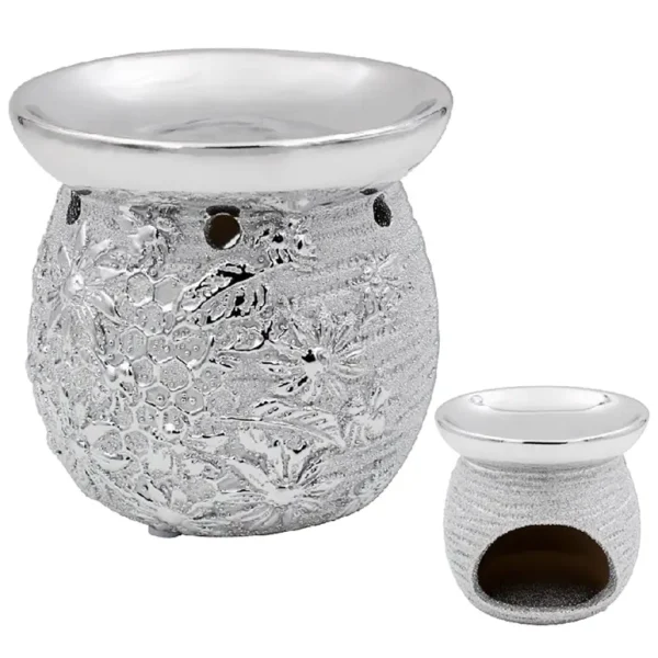 SILVER ART BEES WAX OIL WARMER