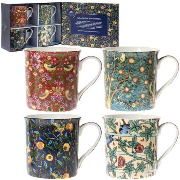 WILLIAM MORRIS COFFEE MUGS SET OF 4