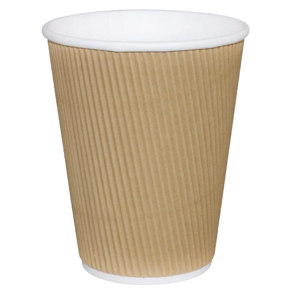 BROWN KRAFT RIPPLE WALL HOT DRINK CUP 12OZ / 25 PACK