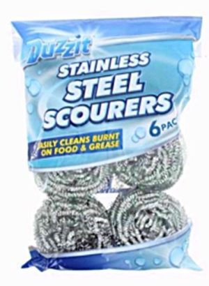 DUZZIT STAINLESS STEEL SCOURERS PACK OF 6