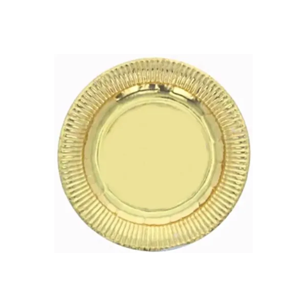 PACK OF 18 GOLD PAPER PLATE 23CM