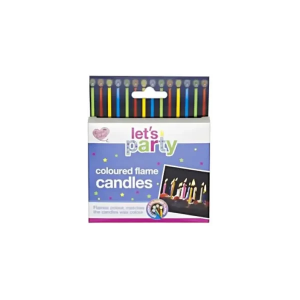 QUEENS OF CAKES LET'S PARTY 10 COLOUR BIRTHDAY CANDLE