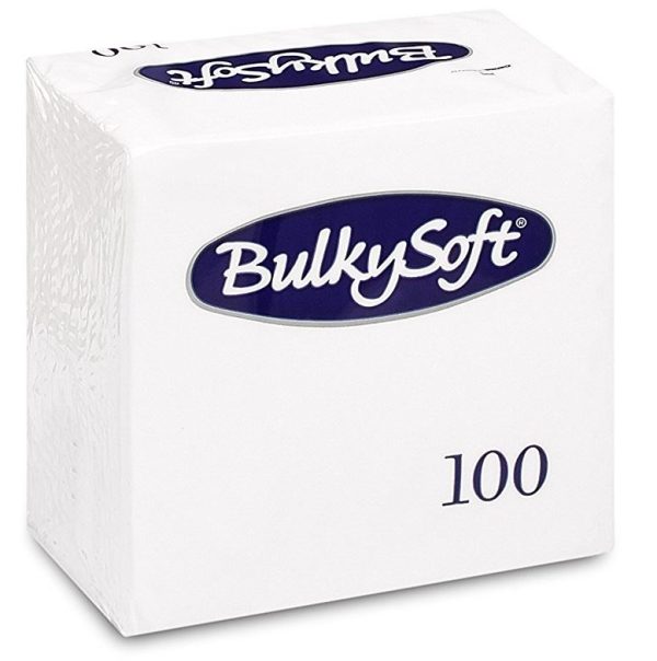 BULKY SOFT 2PLY 8 FOLD NAPKINS 40CM X 40CM PACK OF 100 - WHITE