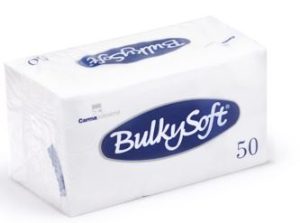 BULKY SOFT 2PLY 8 FOLD NAPKINS 33CM X 33CM PACK OF 50 - WHITE