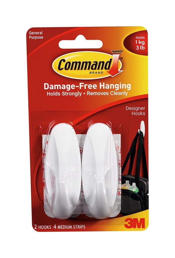 COMMAND SHOWER HOOKS MEDIUM Pack of 2