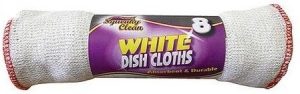 8 SQUEAKY CLEAN WHITE DISHCLOTH