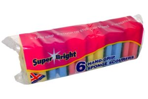 10 X PACK OF 6 SUPER BRIGHT HANDGRIP SPONG SCOURERS