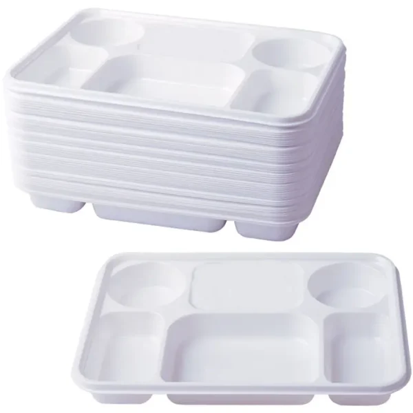 6 COMPARTMENT DISPOSABLE PLASTIC PLATE 8PCS