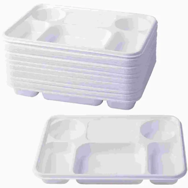 6 COMPARTMENT DISPOSABLE PLASTIC PLATE 25 PCS