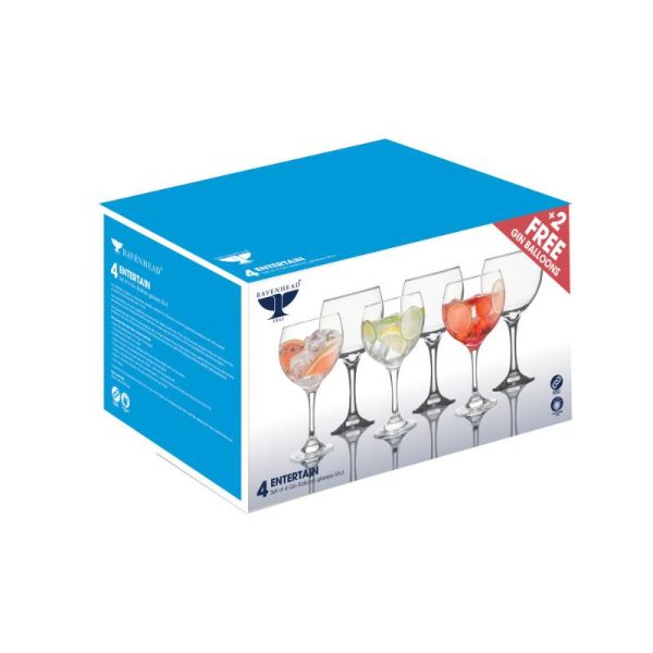 RAVENHEAD ENTERTAIN SET OF 6 GIN BALLON GLASSES 65CL