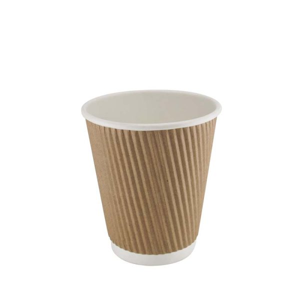 BROWN KRAFT RIPPLE WALL HOT DRINK 25 CUP (227ML / 8OZ)