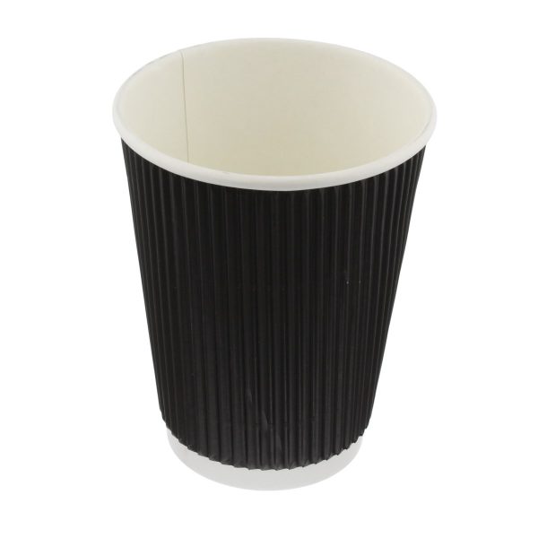 BLACK KRAFT RIPPLE DOUBLE WALL HOT DRINK 25 CUP (453ML / 16OZ)