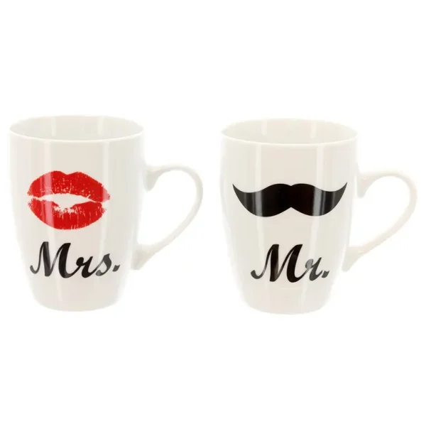 MR & MRS PORCELAIN MUGS IN GIFT BOX