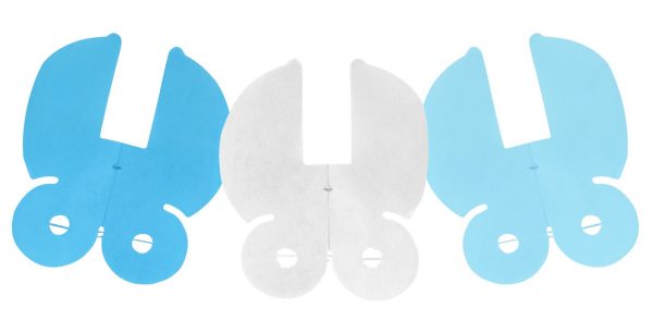 BABY PRAM PAPER GARLAND 2.6M - BLUE