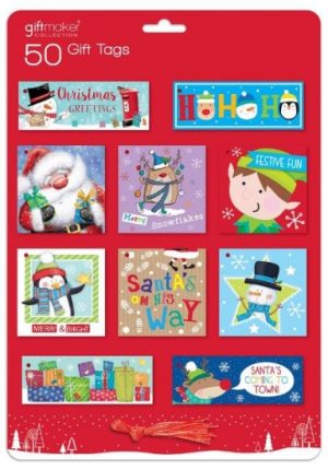 NOVELTY CHRISTMAS KIDS GIFT TAGS PACK OF 50