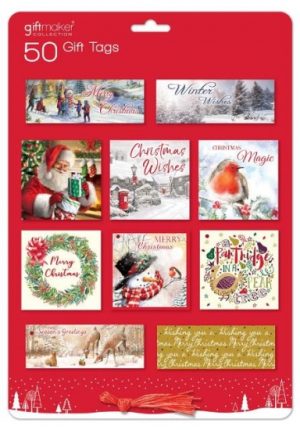 GIFTMAKER TRADITIONAL CHRISTMAS GIFT TAGS PACK OF 50