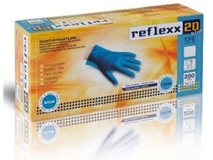200 REFLEXX BLUE POLYTHYLENE POWEDER FREE LARGE GLOVES