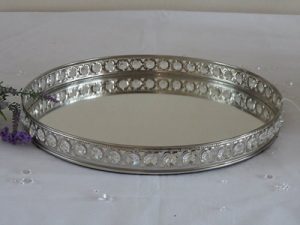 35CM MIRROR TRAY WITH GEMS