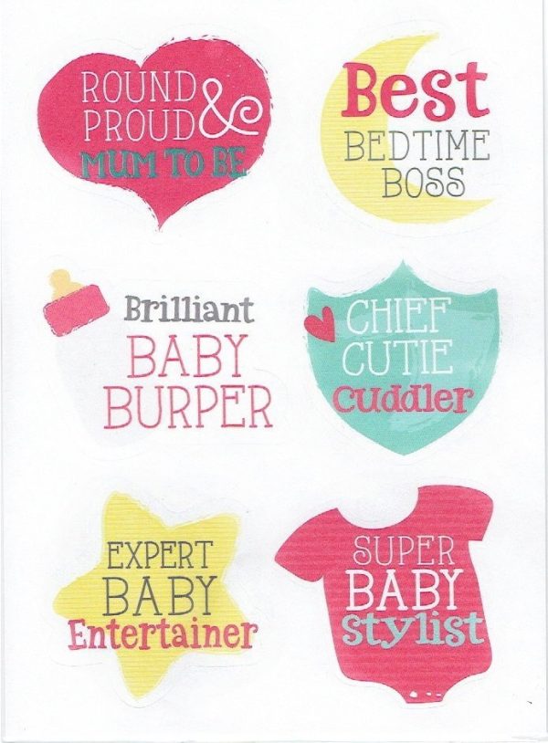 12 BABY SHOWER STICKERS