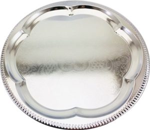 CHROME SERVING ROUND TRAY 30CM