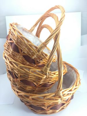 ROUND 3 PIECE STRAW BASKET SET (36-39-42)CM