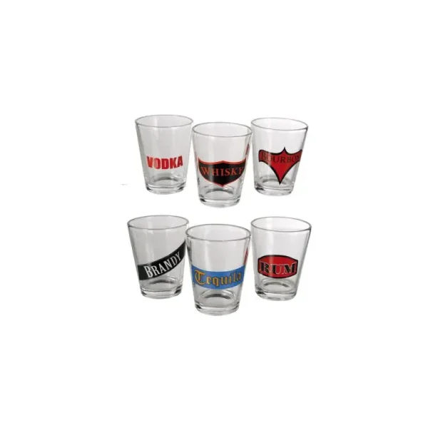 6 SHOOTER GLASSES SPIRITUOUS BEVERAGES