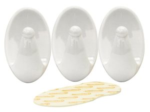 3 PCS REMOVABLE ADHESIVE PLASTIC HOOK 54 X 33 MM